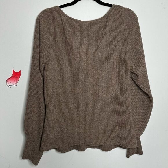 Reformation Hart Recycled Cashmere Ribbed Sweater Cocoa Plus Size 3X - Picture 5 of 9